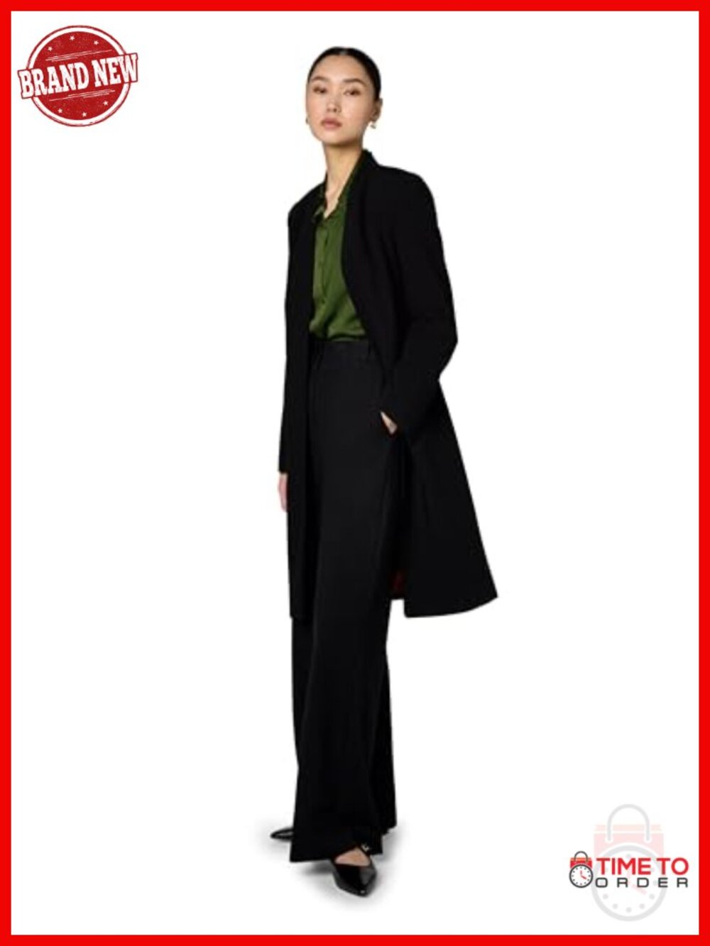 Women's Long Collarless Suiting Jacket with H Hardware